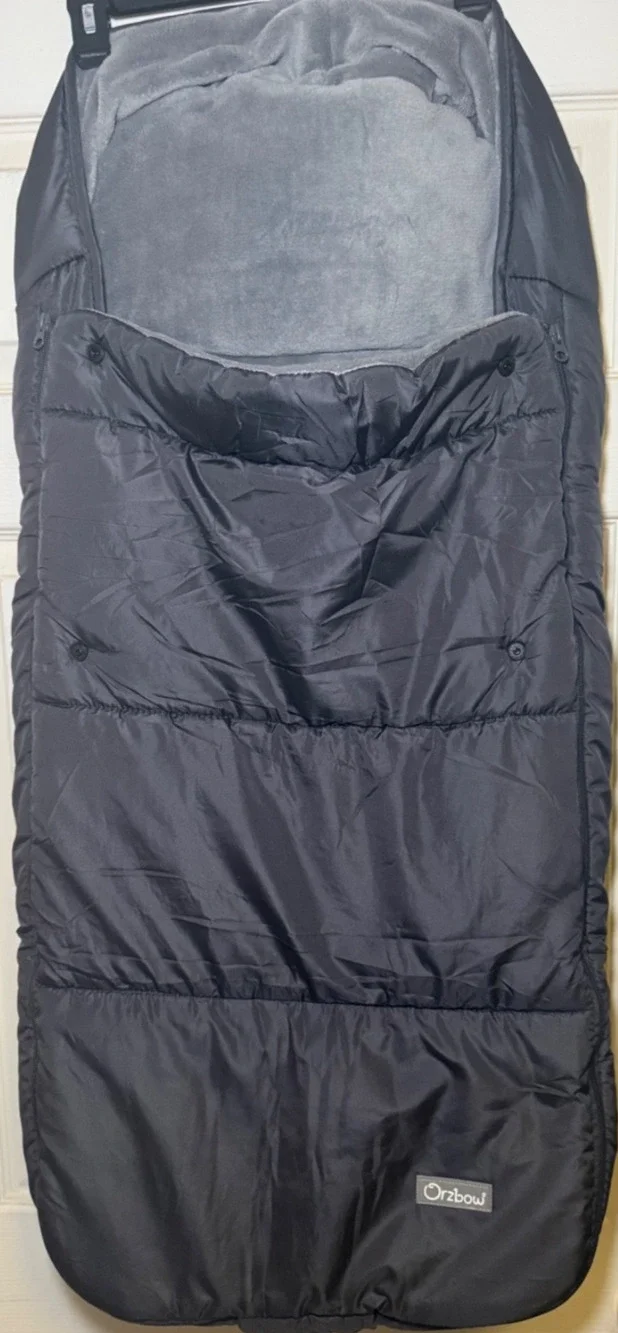 Orzbow Fleece Footmuff Gray Winter Full Zip for Infant Toddler Strollers